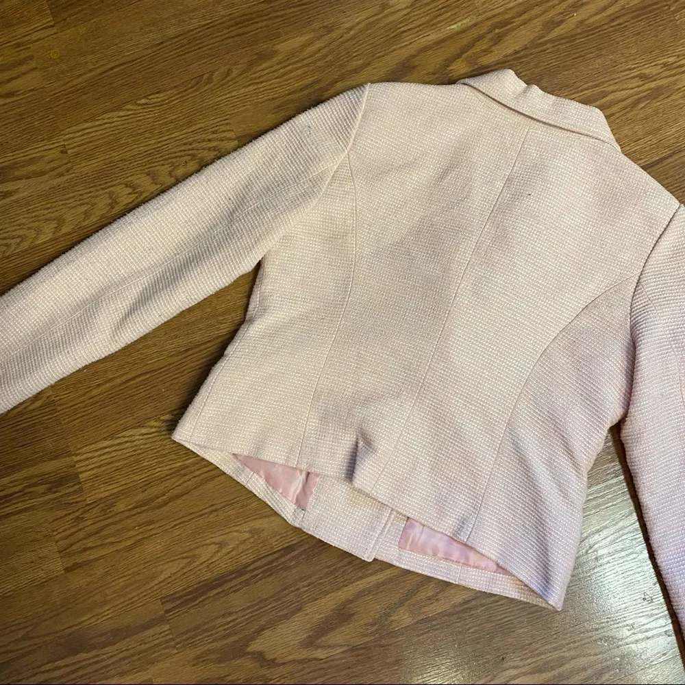 Vintage Y2K Tweed Pink Moto Jacket Size Large